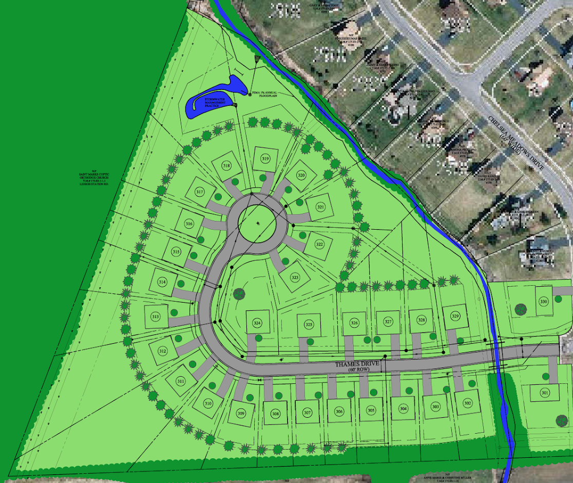 Chelsea Meadows Subdivision site rendering
